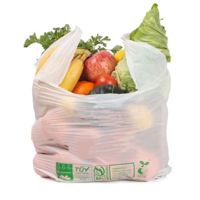 Футболка хозяйственных сумок PLA 100% Eco дружелюбная Biodegradable пластиковая на крене